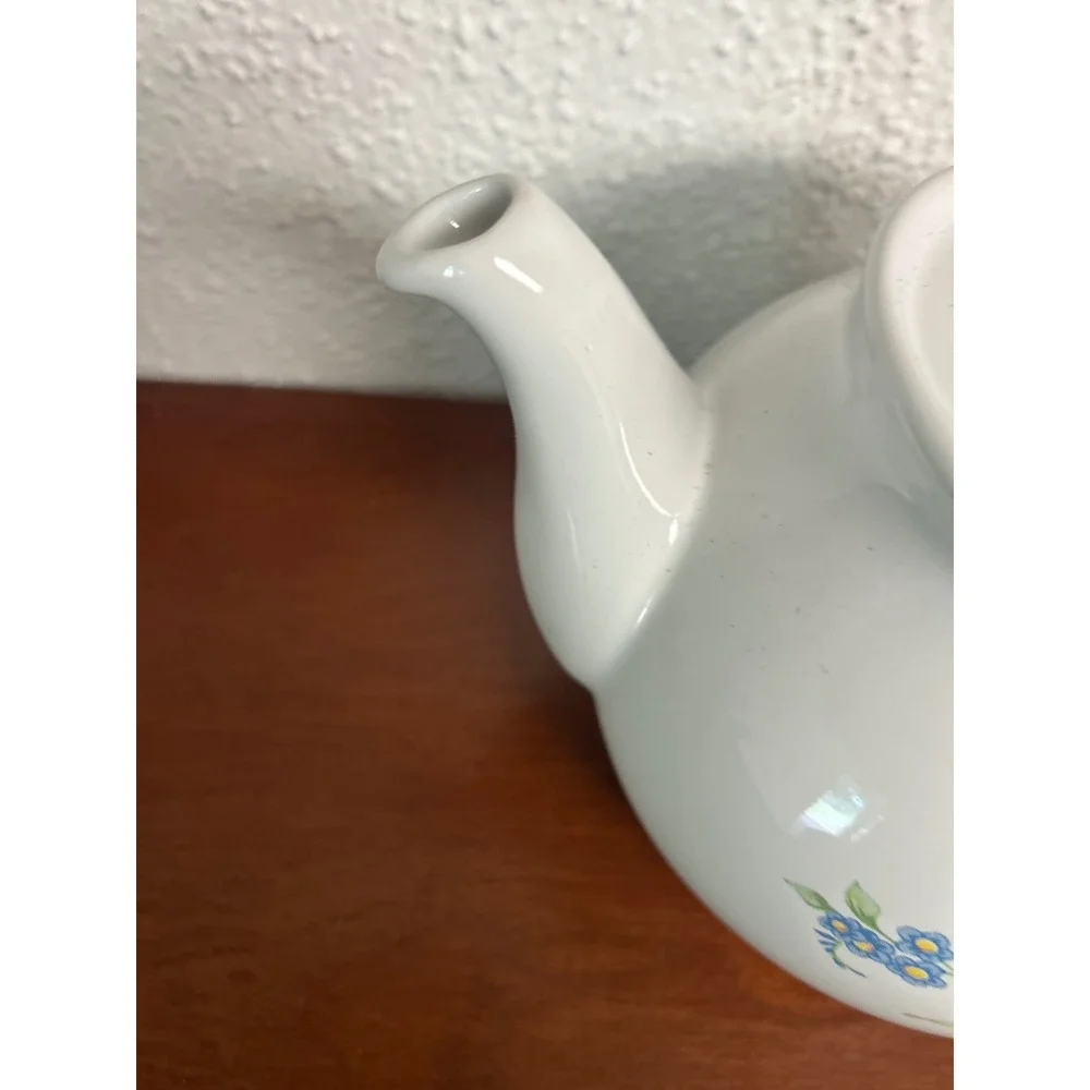 Corelle Coordinates Vintage Stoneware Teapot Pink Blue Floral Ceramic Tea Pot